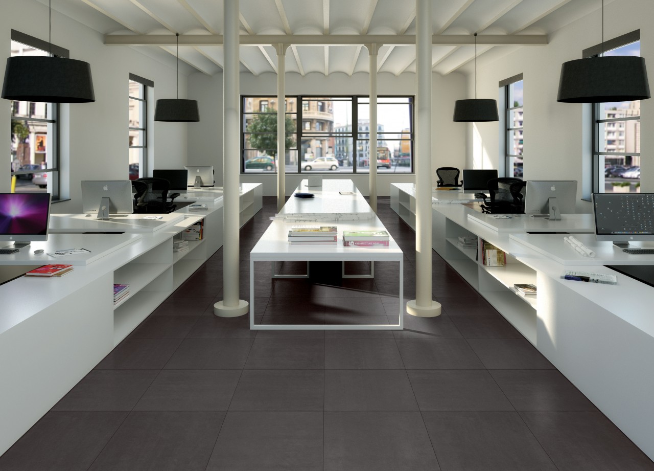 Carrelage Architecture finition dark grey gloss pour espaces modernes